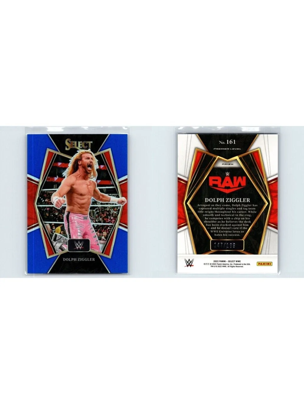 2022 Panini Select WWE Dolph Ziggler #161 Blue Prizm #/199